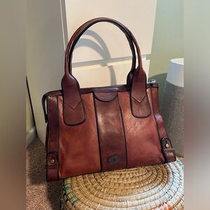 Fossil reissue leather tote in brown